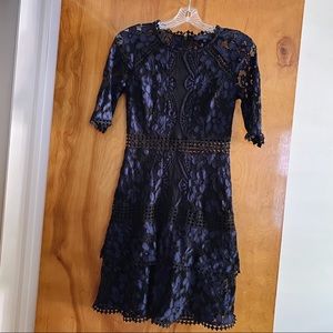 Rachel Roy Elbow Sleeve Lace Dress